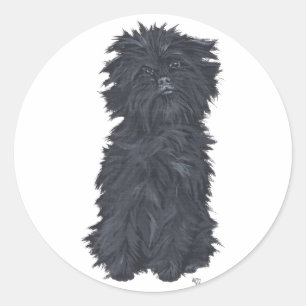 Sitzen Affenpinscher Runder Aufkleber