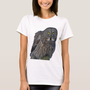 Sitzen Great Gray Owl Raptor Wildlife Foto T-Shirt