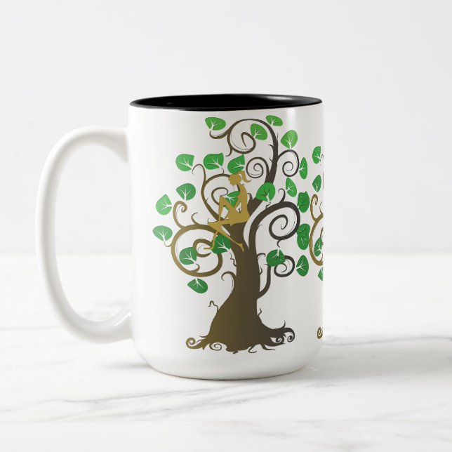 Sitzen im Baum Zweifarbige Tasse (Links)