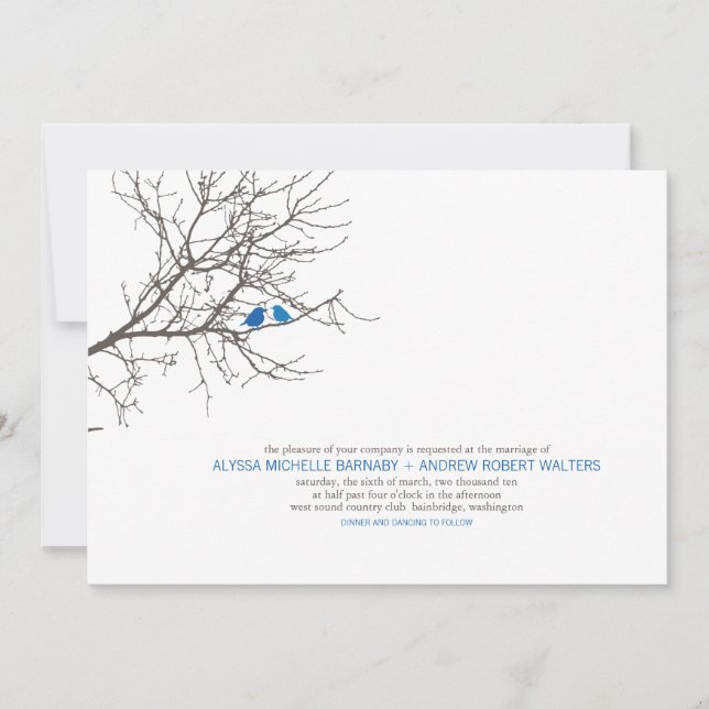 Sitzen in einer Baum-Hochzeits-Einladung Einladung (Vorderseite)