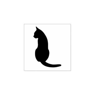 Sitzen Katze Silhouette Gummi Briefmarke Gummistempel