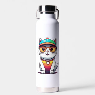 Sitzen Katzenbrille und Hutkletter Trinkflasche