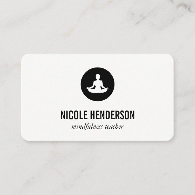 Sitzen Lotus Pose Minimalistisch Visitenkarte (Vorderseite)