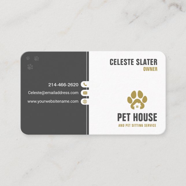 Sitzen von Haustieren, tierärztliche Klinik, Haust Visitenkarte (Vorderseite)
