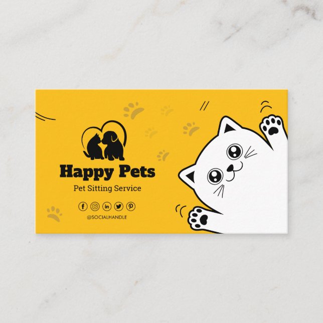 Sitzen von Haustieren, tierärztliche Klinik, Haust Visitenkarte (Vorderseite)