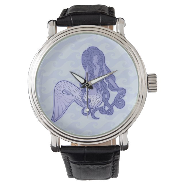 Sitzen von Mermaid Blue Armbanduhr (Vorderseite)