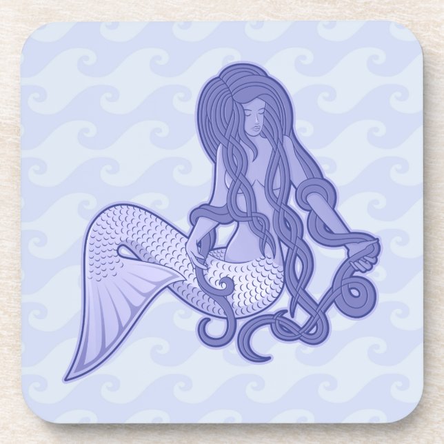 Sitzen von Mermaid Blue Getränkeuntersetzer (Vorderseite)