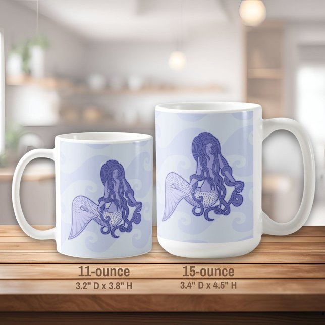 Sitzen von Mermaid Blue Kaffeetasse (Von Creator hochgeladen)