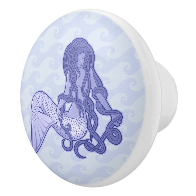 Sitzen von Mermaid Blue Keramikknauf (Rechts)