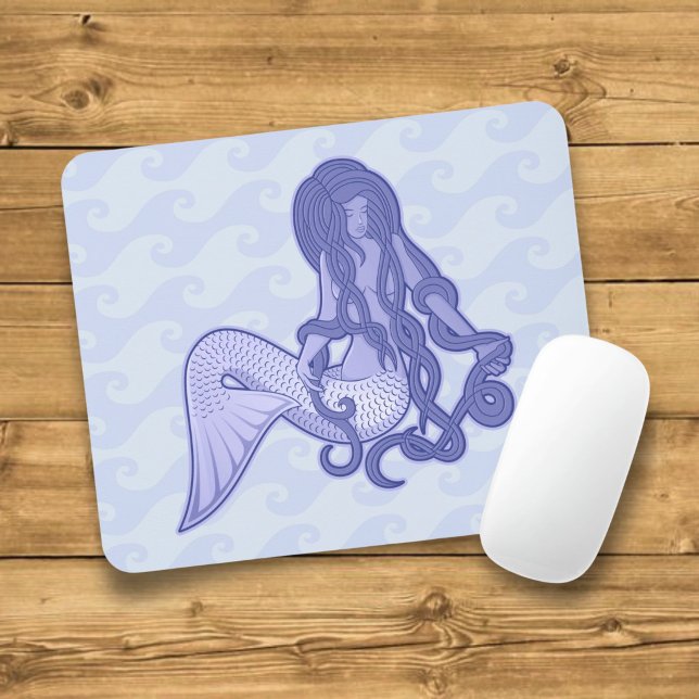 Sitzen von Mermaid Blue Mousepad (Von Creator hochgeladen)