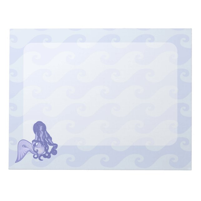 Sitzen von Mermaid Blue Notizblock (Vorderseite)