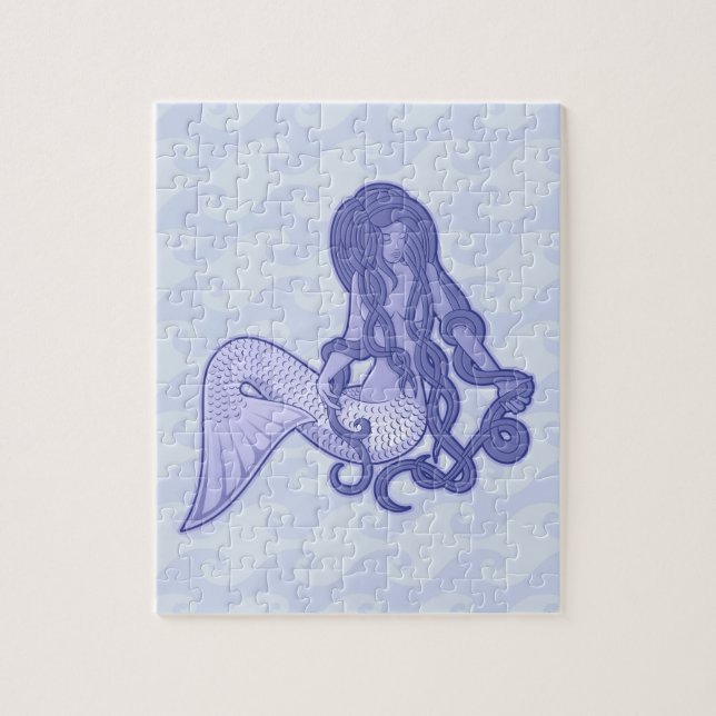 Sitzen von Mermaid Blue Puzzle (Vertikal)