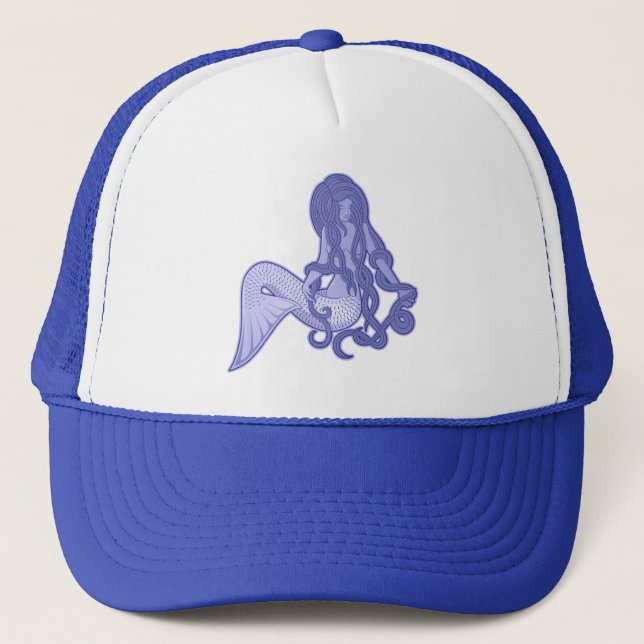 Sitzen von Mermaid Blue Truckerkappe (Vorderseite)