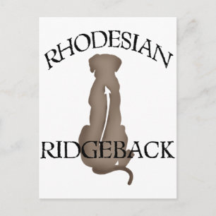 Sitzen von Rhodesian Ridgeback mit Text Postkarte