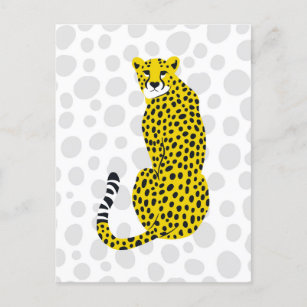 Sitzen Wild Geparden Gepunktet Big Cat Portrait  Postkarte