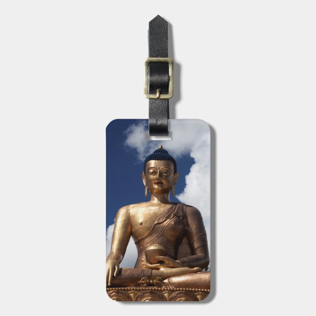 Sitzende Buddha-Statue Gepäckanhänger (Vorderseite vertikal)
