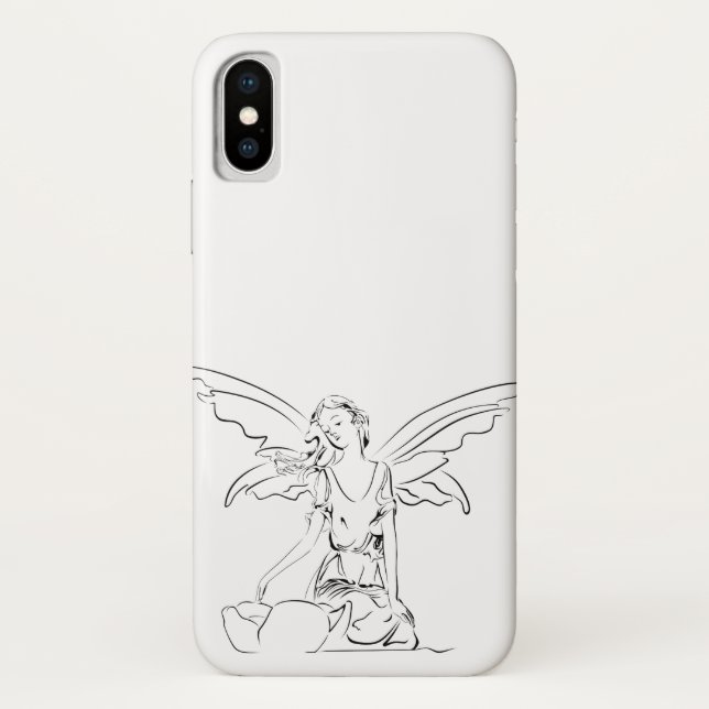 Sitzende Fee mit Flügeln... Case-Mate iPhone Hülle (Rückseite)