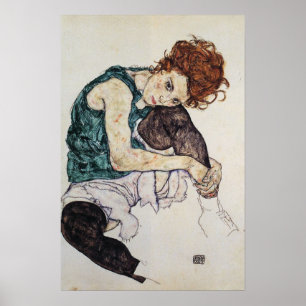 Sitzende Frau, Egon Schiele, 1917, 16W x 24H Poster