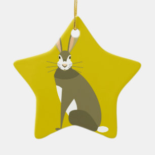 Sitzende Hasen Keramikornament
