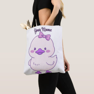 Sitzende lila Ente süße Kawaii individuelle Namen-