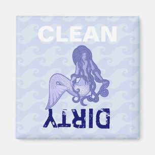 Sitzende Meerjungfrau Blau Magnet