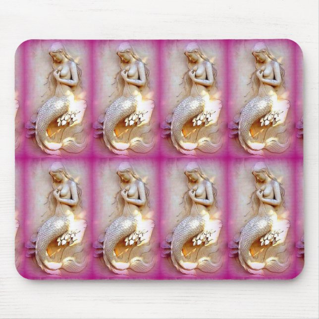 Sitzende Meerjungfrauen rosa Mousepad (Vorne)