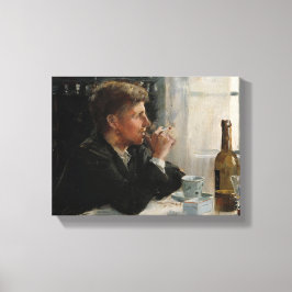 Sitzende Menschen verloren in Gedanken an den Tisc Leinwanddruck