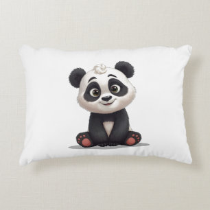 Sitzende Panda-Bär-Cartoon-Illustrationskunst Dekokissen