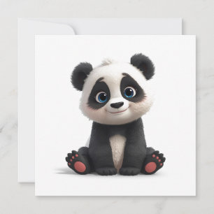 Sitzende Panda-Bär Cartoon-Illustrationskunst Feiertagskarte
