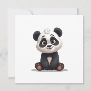 Sitzende Panda-Bär-Cartoon-Illustrationskunst Feiertagskarte