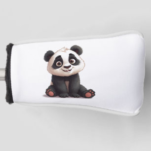 Sitzende Panda-Bär-Cartoon-Illustrationskunst Golf Headcover