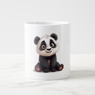 Sitzende Panda-Bär-Cartoon-Illustrationskunst Jumbo-Tasse