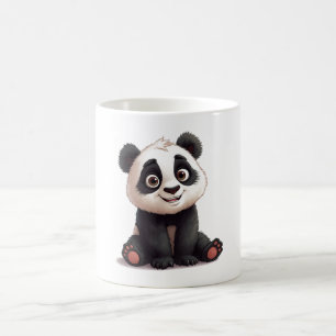 Sitzende Panda-Bär-Cartoon-Illustrationskunst Kaffeetasse