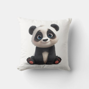 Sitzende Panda-Bär-Cartoon-Illustrationskunst Kissen