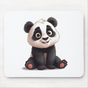 Sitzende Panda-Bär-Cartoon-Illustrationskunst Mousepad