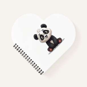 Sitzende Panda-Bär-Cartoon-Illustrationskunst Notizbuch