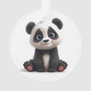 Sitzende Panda-Bär-Cartoon-Illustrationskunst Ornament