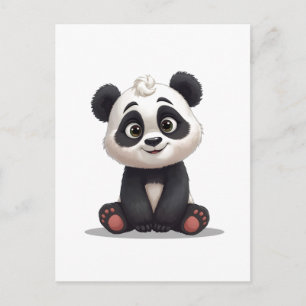 Sitzende Panda-Bär-Cartoon-Illustrationskunst Postkarte