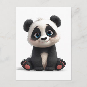 Sitzende Panda-Bär Cartoon-Illustrationskunst Postkarte
