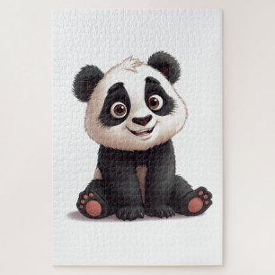 Sitzende Panda-Bär-Cartoon-Illustrationskunst Puzzle