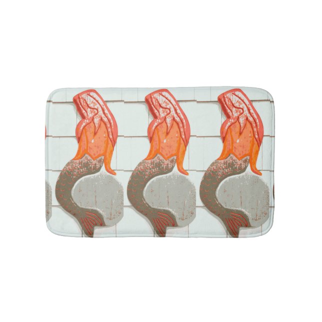 sitzende Redheadmeerjungfrauen Badematte (Vorderseite)