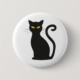 Sitzende, schwarze, gelbe Augen Button