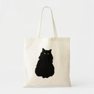 Sitzende schwarze Katze Tragetasche