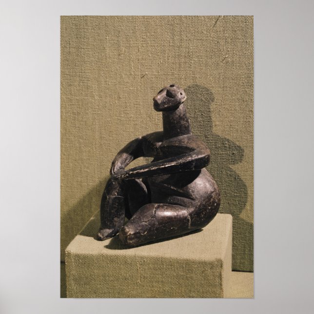 Sitzende weibliche Figur, 3500-2500 v. Chr. Poster (Vorne)