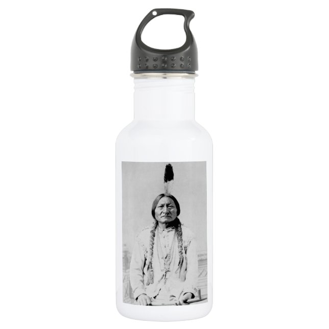 Sitzender Bulle Edelstahlflasche (Vorderseite)