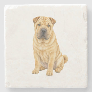 Sitzender chinesischer Shar Pei Untersetzer aus Na