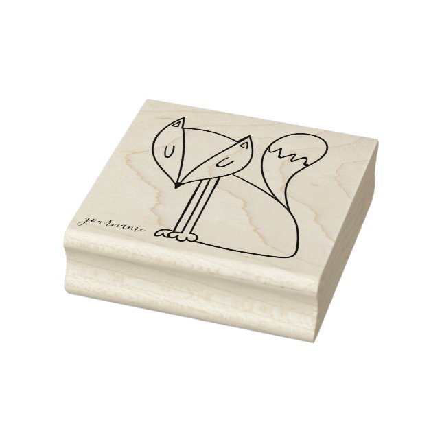 Sitzender Fuchs Gummistempel (Stempel)