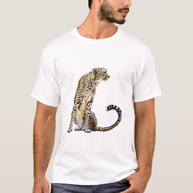 Sitzender Gepard T-Shirt (Vorderseite)