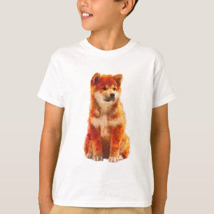 Sitzender orangefarbener Shiba-Inu-Welpe Kinder T-Shirt