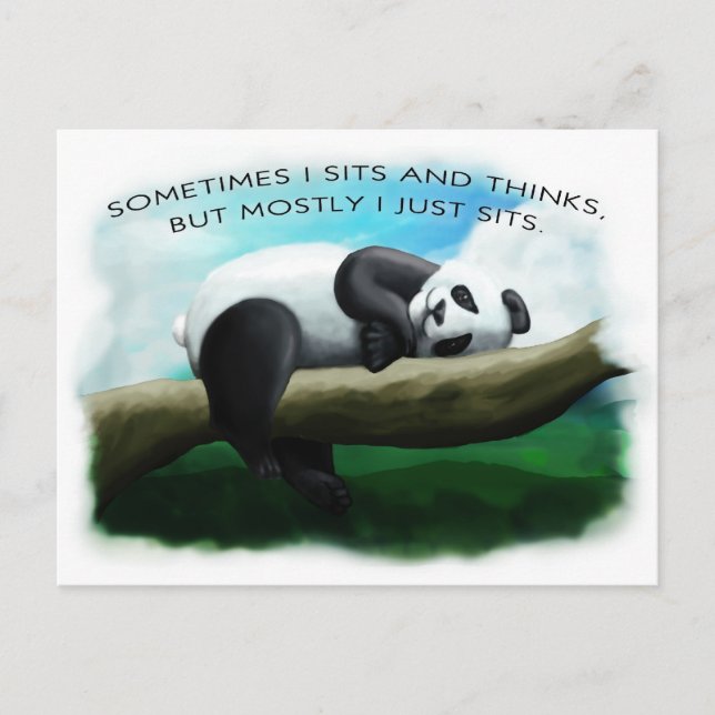 Sitzender Panda Postkarte (Vorderseite)